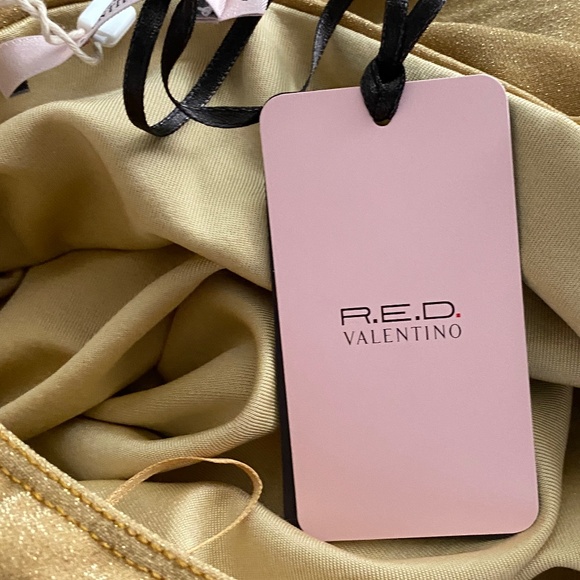 R.E.D. Valentino NWT Gold Halter Dress (42/6) - Picture 16 of 16
